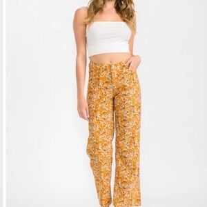 B10 Floral Mustard Pants